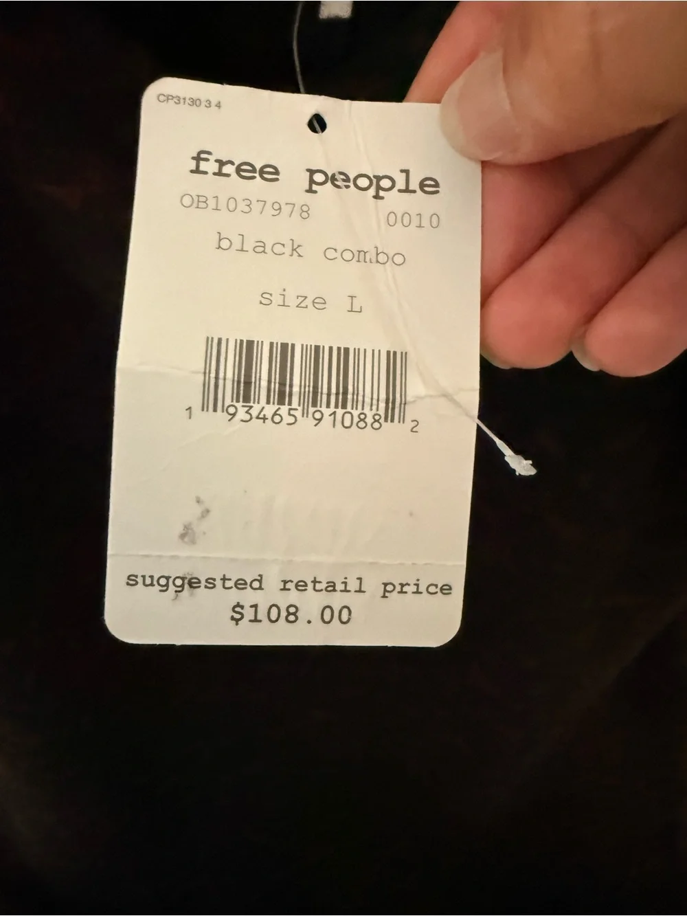 Free People Black Mini Dress with Burgundy Flecks